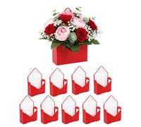con Forma de Sobre para Ramos - 10 Suministros de Embalaje,Estuche Plegable de Papel Impermeable para San Valentín | Para Arreglos en Día de la Madre y Bodas