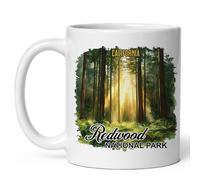 Con funcionalidad Taza de porcelana Parque Nacional Redwood California Decorada Taza de motivo familiar 330ML para Regalo de jubilación,Regalo para hermanos,Casa,Regalo de aniversario