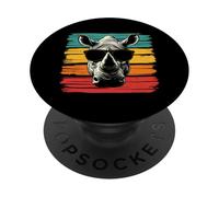 Con Gafas De Sol, Rinocerontes Retro PopSockets PopGrip Adhesivo