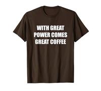 con Gran Poder Viene un Gran café Camiseta, Hombre, Marrón, XL