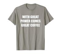 con Gran Poder Viene un Gran café Camiseta, Hombre, Pizarra, XXL