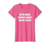 con Gran Poder Viene un Gran café Camiseta, Mujer, Rosa Jaspeado, 3XL