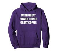 con Gran Poder Viene un Gran café Sudadera con Capucha, Unisex para Adultos, Morado, S