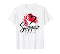 con la Bandera en Forma de corazón «I Love Singapore Travel», Orgullo del sudeste asiático Camiseta