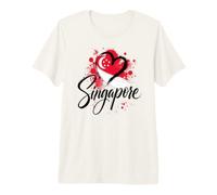 con la Bandera en Forma de corazón «I Love Singapore Travel», Orgullo del sudeste asiático Camiseta Premium