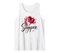 con la Bandera en Forma de corazón «I Love Singapore Travel», Orgullo del sudeste asiático Camiseta sin Mangas