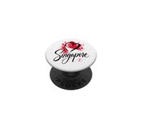 con la Bandera en Forma de corazón «I Love Singapore Travel», Orgullo del sudeste asiático PopSockets PopGrip Adhesivo