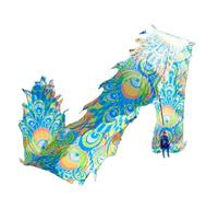 con la Cinta del dragón, Cinta Streamer Dragon Dance POI for Malabares Gimnasia Multicolor 8-10M(Light Blue,10M)