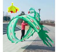 con la Cinta del dragón, Cintas de Baile dragón, Cinta Fitness Plumas Fénix con Bolsa Viaje Bola ponderada, Multicolor, 6M, 8M, 10M, 12M(Green,8M)