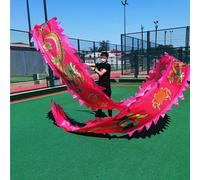 con la Cinta del dragón, Dragon Dance Ribbons Deportes al Aire Libre Fitness Todas Las Edades Principiantes Juegos for Padres e Hijos 8-10 m(400g Dragon Head,10m/33ft)