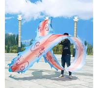 con la Cinta del dragón, Juego de malabarismo con Cuerda Seda for Baile Deportivo Cuadrado al Aire Libre Bandera dragón Bailando Azul Claro 8m 6m(6m (20ft))