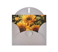 Con la tarjeta de felicitación de girasol amarillo, interior en blanco, 10 x 15 cm, adecuada para todas las ocasiones.