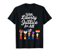 Con Libertad y Justicia para Todos Protesta Libertad 4 de Julio Camiseta