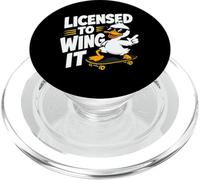 con Licencia de To Wing It Funny Duck Skateboard Graphic PopSockets PopGrip para MagSafe