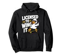 con Licencia de To Wing It Funny Duck Skateboard Graphic Sudadera con Capucha