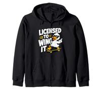 con Licencia de To Wing It Funny Duck Skateboard Graphic Sudadera con Capucha