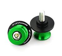 Con Logo Motocicleta Basculante Carretes Soporte Tornillos Pernos Deslizadores M8 CNC Accesorios Para Suzuki V-strom 250 650 1000 1050 Verja(Green)