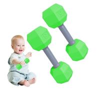 con mancuernas, 2 uds., para entrenamiento con pesas ejercicios con mancuernas, mordedor ligero sensorial para gimnasio, para la dentición con sonajero para niños Fitness