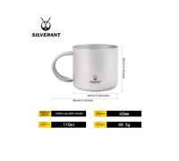 (Con manico) SILVER ANT Metodo di pressatura in titanio puro Caffettiera per caffè da esterno comoda