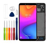 [Con marco] [Nuevo] Pantalla LCD Duotipa táctil Digitalizador de repuesto para TCL Ion V 2023 T607DL de 6 pulgadas con kit de herramientas de reparación técnicas, color negro.
