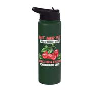 Con mí es hoy ´ nicht gut Kirschen Essen! El chocolate va Stainless Steel Insulated Water Bottle