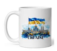 Con motivo Taza Ucrania Decorada Taza de gráfico 330ML para Regalo de cumpleaños,Regalo de fin de curso,Té time,Oficina