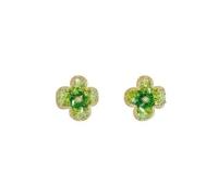 con pendientes florales en degradado verde cristalino, pequeños y frescos cuentos de hadas veraniegos dulces florales para mujeres.