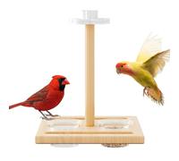 Con Percha Para Pájaros - Accesorios De Jaula De Pájaros | Copas De Comida Para Periquitos Con Percha De Madera | Para Periquitos Conures Budgies Inseparables Canaris Cacatúa Perro