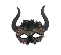 Con Pluma Veneciano Cuernos Máscara para Disfraz de Halloween Carnaval