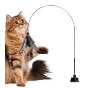 con Plumas de Gato - Juguete Teaser Interactivo de 100 cm | Alambre de Acero Juega Campana Ataque Suministros para Animales indestructibles para Interiores y Exteriores Gatos