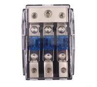 Con portafusibles de cuchilla, bloque de distribución de energía, formato mini de 2 o 3 o 4 vías, entradas de entrada de calibre 0, 4 salidas, dos aleación de aluminio de calibre 8, incluye dos 60 A