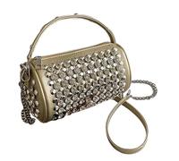 con remaches para niñas - 7.09x4.33x3.94in Cilindro con tachuelas punk de poliéster de 420 g, de mano convertible, para hombro y para mujer | Rock Street Style Fecha
