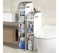 Con ruedas y asas para espacios pequeños, perfecto para baño, cocina, lavandería, sala de estar o inodoro, diseño delgado con cajones transparentes para una fácil organización y almacenamiento.
