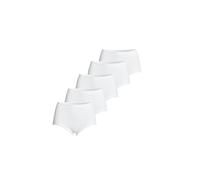 con-ta Bragas de cintura (5 unidades), ropa interior perfecta para mujer, de algodón suave, color blanco, talla 42