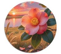 con Tema De Camellia Japonica Un Rompecabezas Redondo De 1000 Pzs De Domésticos Adecuado para Adultos Y Niños. Desarrollar La Paciencia Ejercitar La Memoria | 1000pcs (67.5x67.5cm)