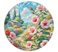 con Tema De Hibiscus Un Rompecabezas Redondo De 1000 Pzs De Domésticos Adecuado para Adultos Y Niños. Desarrollar La Paciencia Ejercitar La Memoria | 1000pcs (67.5x67.5cm)
