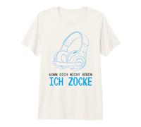 con Texto en alemán kann Dich Nicht hören, ich zocke Zocker Gamer Headset Camiseta Premium