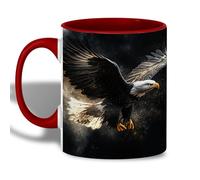 Con textura Mug Taza de cerámica de águila calva volante Con motivo Taza de gráfico 330ML para Regalo de jubilación,Regalo de fin de curso,Regalo de cumpleaños,Estudio