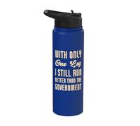 Con una sola pierna sigo corriendo mejor que el gobierno Stainless Steel Insulated Water Bottle