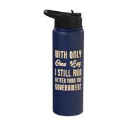 Con una sola pierna sigo corriendo mejor que el gobierno Stainless Steel Insulated Water Bottle