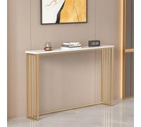 Con Una Superficie De Madera Maciza Y Una Estructura Metálica Estrecha, Esta Moderna Mesa Consola Decorativa Es Fácil De Montar Y Adecuada Para Su Uso En Salas De Estar Y Pasillos.(Gold,80cm)