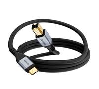 Conable Cable USB B a USB C de 2 pies, cable de impresora USB C trenzado, cable USB C MIDI para MacBook Pro/Air HP, compatible con Yamaha Piano, controlador de DJ, DAC, teclado, impresora, escáner