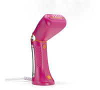Conair GSC24PKE Plancha de vapor vertical Power Steam, Compacta y ligera, Ideal para viajar, Elimina el 99,9% de las bacterías, Calentamiento rápido, Potencia de 1100 W, Color Rosa