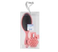 Conair Set de regalo, caja de regalo por menos de $20, incluye 1 cepillo para el cabello, 1 pinza de garra y 1 masajeador de cuero cabelludo en rosa