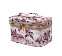 Conair Travel Makeup Bag, Large Toiletry and Cosmetic Bag, Size for Use At Home or Travel, Train Case Shape in Pink Floral Print