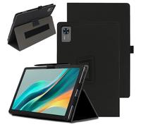 CONAPIKA Funda para DOOGEE T36 de 12 pulgadas, con correa de muñeca, soporte para lápices, función atril, plegable, a prueba de golpes, anticaídas, antiarañazos, cobertura completa, color negro