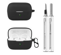 CONAPIKA Funda protectora de silicona para Anker Soundcore C50i con bolígrafo de limpieza, ultrafina, suave y flexible, a prueba de golpes, lavable, anticaídas, antipérdida, con mosquetón, color negro