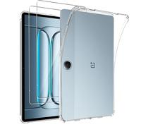 CONAPIKA Funda transparente para OnePlus Pad Lite con 2 protectores de pantalla, flexible y suave, ajuste de TPU reforzado en las esquinas, funda de protección contra caídas, a prueba de golpes y