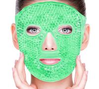 CONBELLA Mascarilla de gel de enfriamiento Freezable Ice Face Mask Comprimir para migrañas, dolor de cabeza, estrés, enrojecimiento, hinchazón, acné