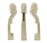 Conboxus Cabeza de violín de 4 cuerdas, 4/4 tallada a mano, estatua de anciano de madera de arce natural, sin acabar, Luthier para bricolaje, piezas de violín de repuesto